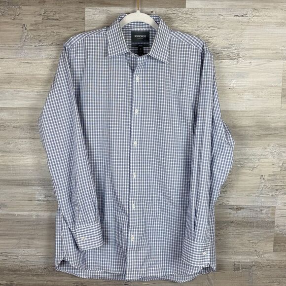 Bonobos Other - Bonobos Men’s Wrinkle-Free Checkered Dress Shirt sz 16/34